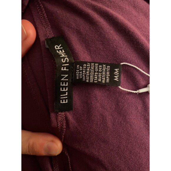 Eileen Fisher Twist Back Bateau Neck Purple Jersey Tunic Shift Midi Dress Sz M - Picture 11 of 11